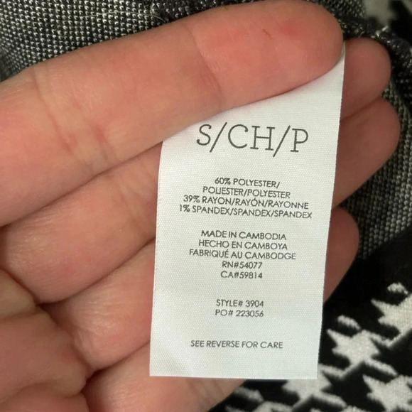 CAbi | houndstooth | scarf neck | jacket | open front | s - Picture 2 of 5